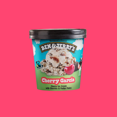 A pint of Fairtrade Cherry Garcia ice cream from Ben & Jerry's.